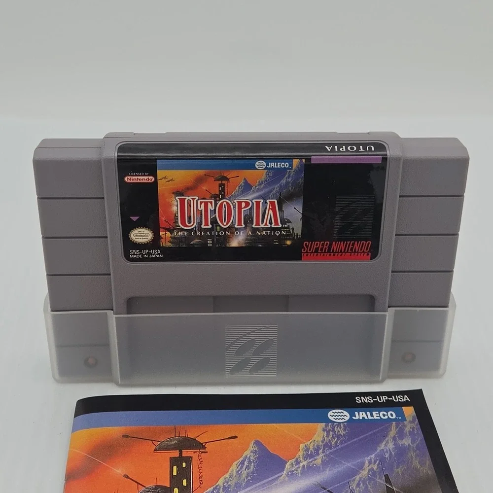 Utopia The Creation of a Nation SNES Nintendo 1992 Jaleco SNS-UP-USA Cart Manual